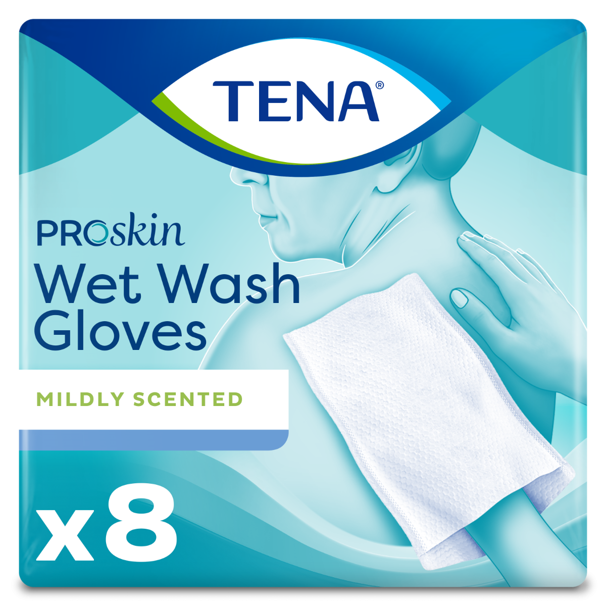 TENA\u0020Proskin\u0020Wet\u0020Wash\u0020Gloves\u0020\u002D\u00208\u0020Pack