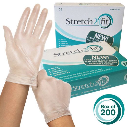 Stretch2Fit\u0020Disposable\u0020Gloves\u0020\u002D\u0020Medium\u0020\u002D\u0020200\u0020Pack