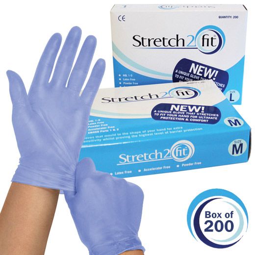 Stretch2Fit\u0020Blue\u0020Disposable\u0020Gloves\u0020\u002D\u0020XL\u0020\u002D\u0020200\u0020Pack