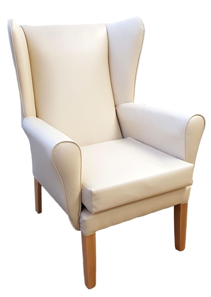 Haven\u0020Chair\u0020A\u0020Range\u0020C\u0026L\u0020Manhattan\u0020Cream\u0020Vinyl\u0020Wings\u0020with\u0020Oak\u0020Legs