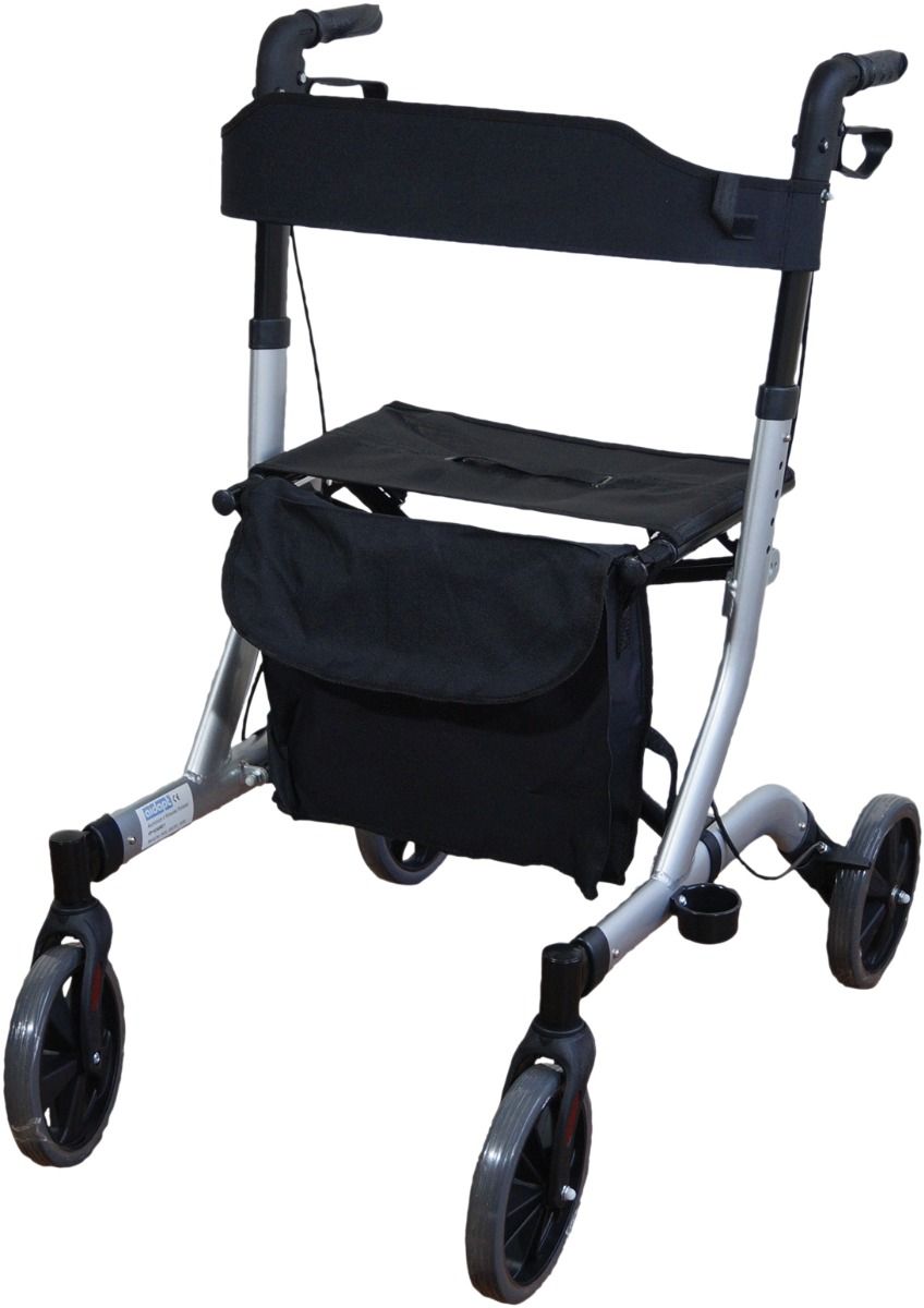 Deluxe\u0020Ultra\u0020Lightweight\u0020Folding\u00204\u0020wheel\u0020Rollator\u0020GREY\u0020\u002D\u0020Each